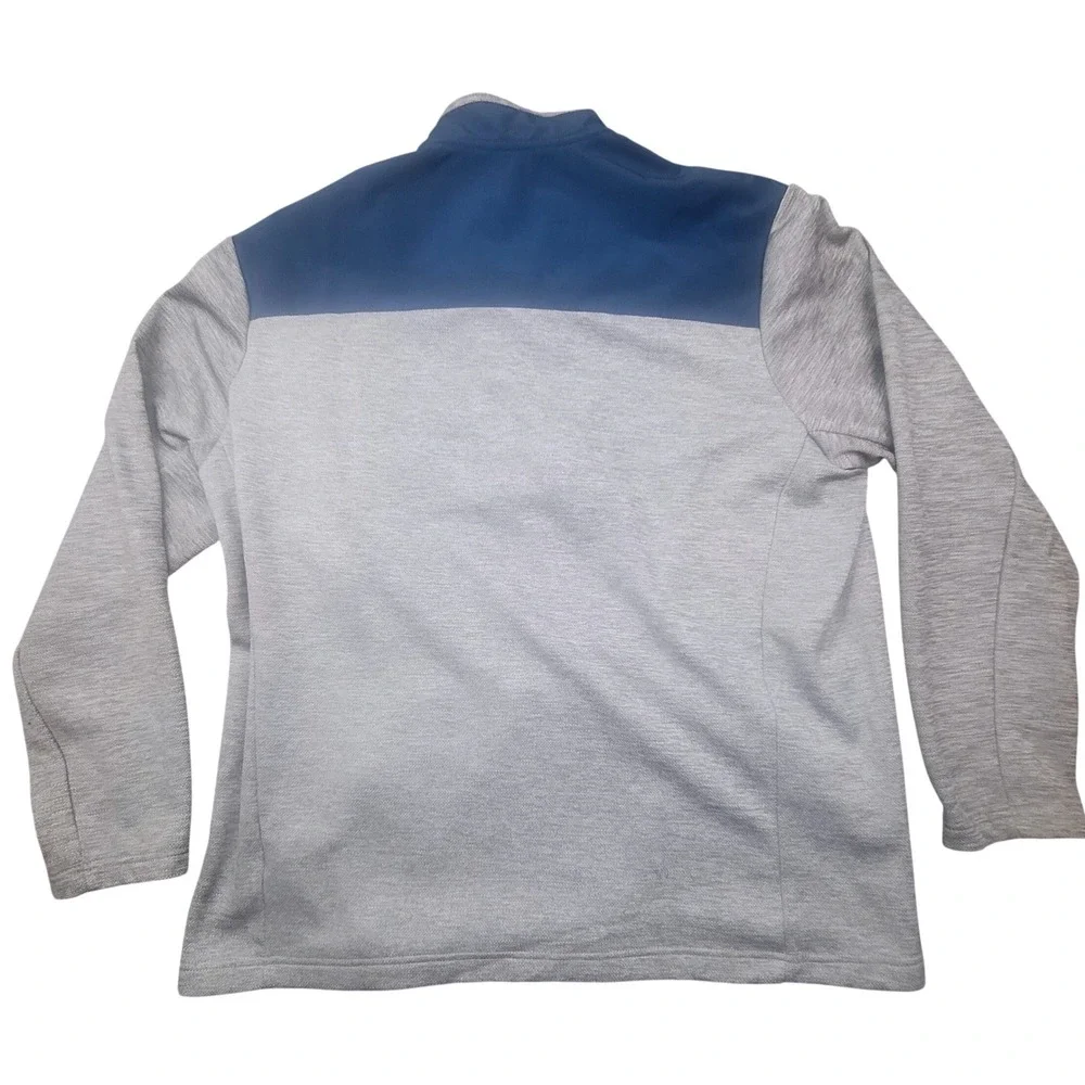 Orvis Mens XXL Full Zip Performance Jacket Gray Navy Blue Colorblock Mock Neck‎